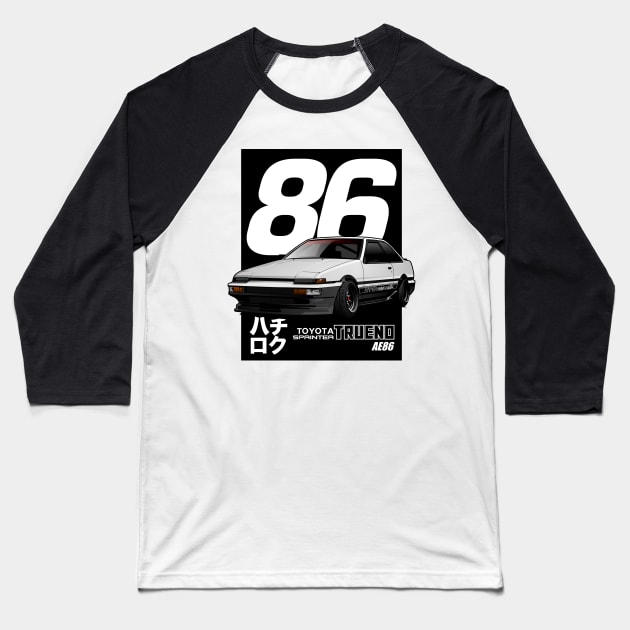 HACHIROKU AE86 Baseball T-Shirt by rizadeli